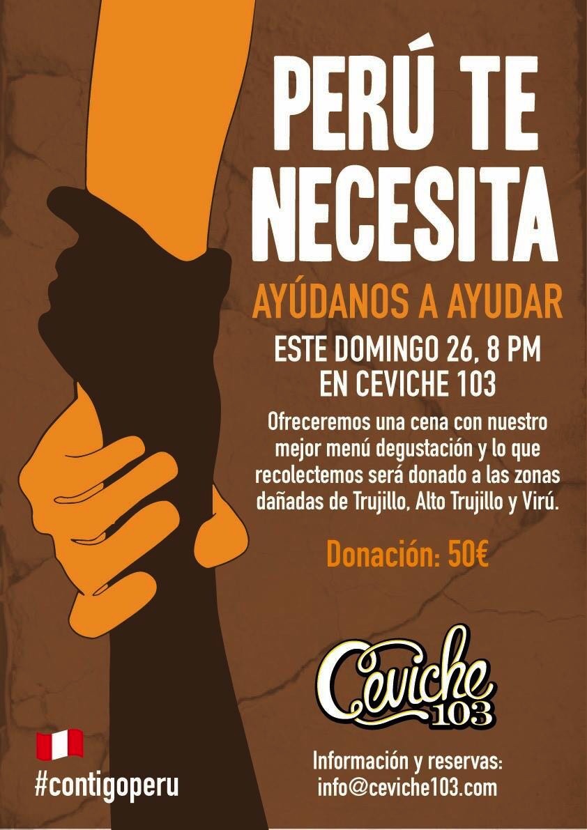 “Perú te necesita”  Contra el desastre, gastronomía solidaria.