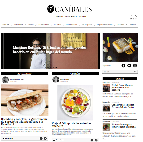 La revista gastronómica 7Caníbales Premio Nacional de Gastronomía